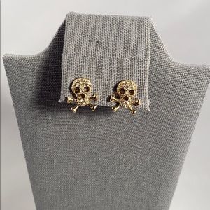 Jewelry - Gold and rhinestone skull earrings Jewelry - Gold and rhinestone skull earrings